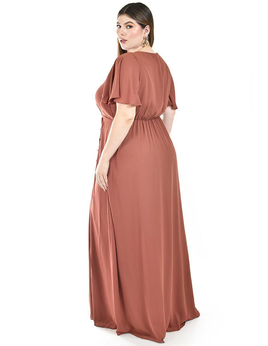 Vestido maxi de fiesta escote V