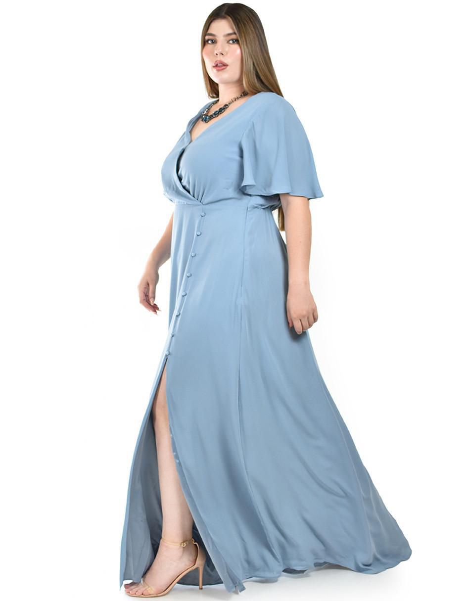 Vestido maxi de fiesta escote V 5