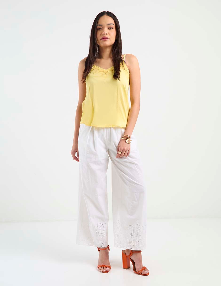 Top Petite Studio escote v tirante delgado