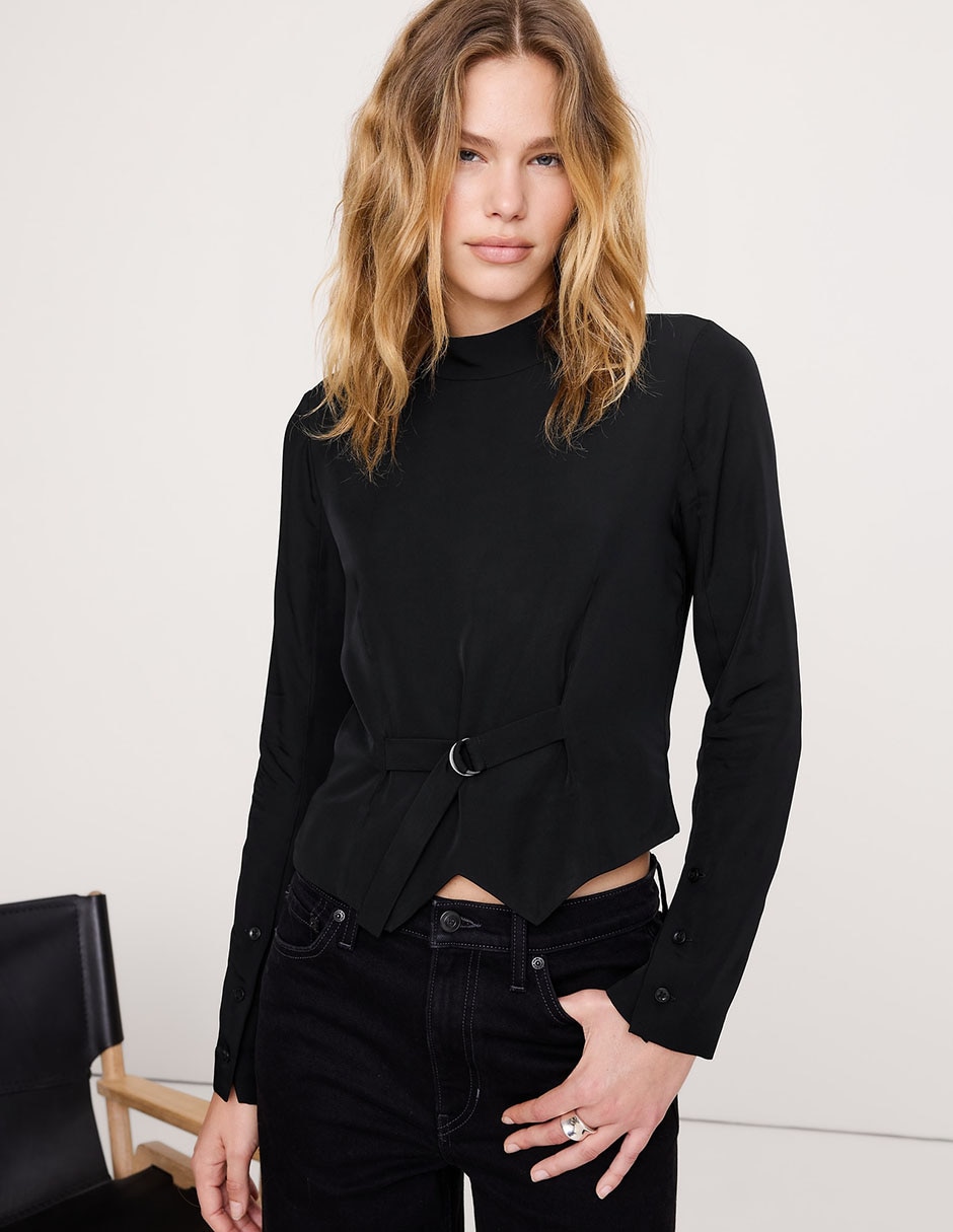 Blusa manga larga para mujer