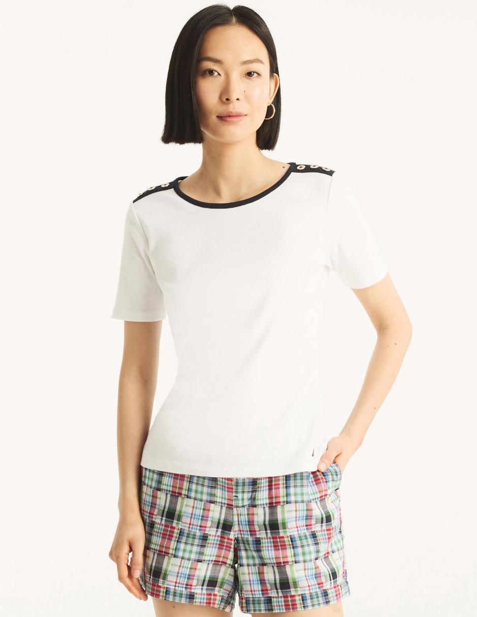 Playera manga corta cuello redondo mujer