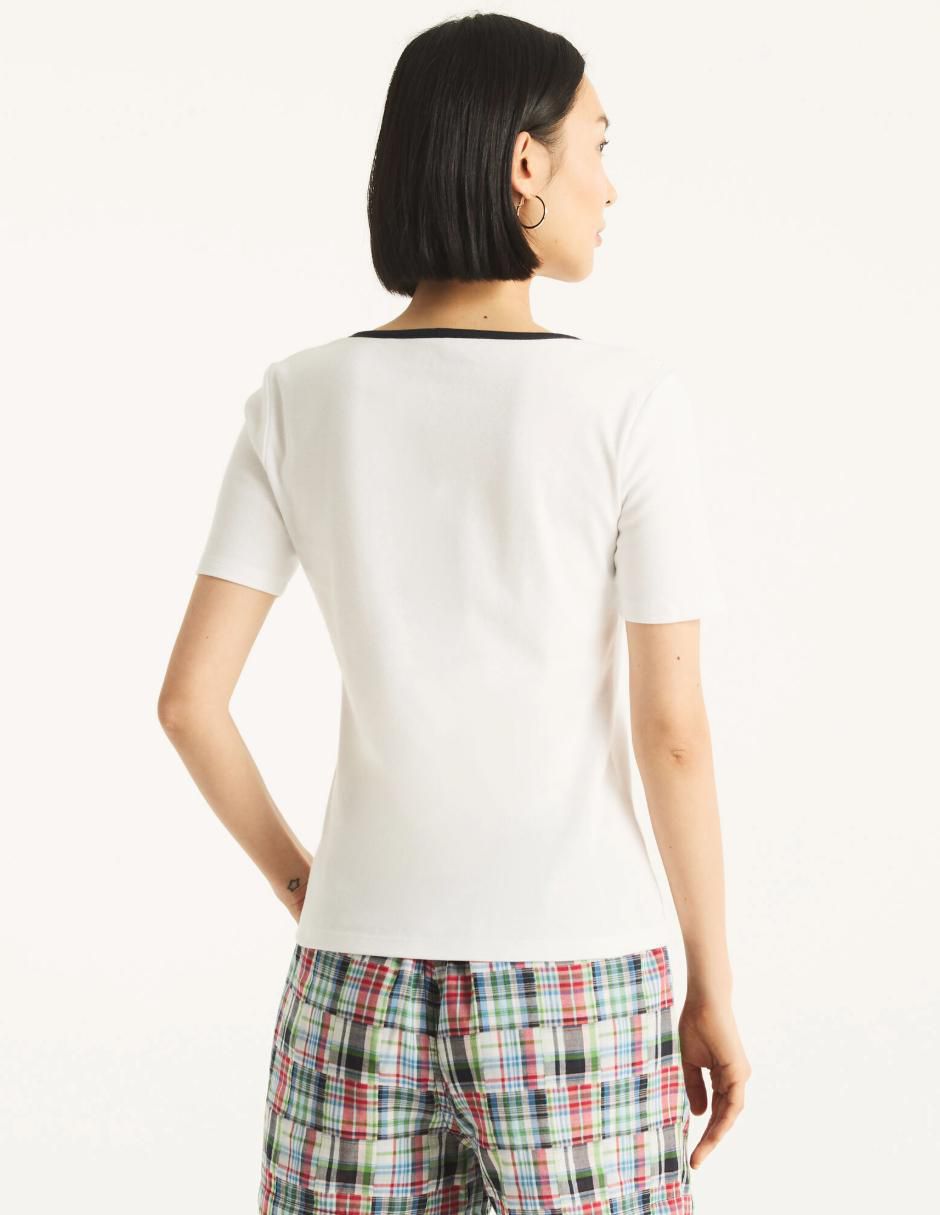 Playera manga corta cuello redondo mujer