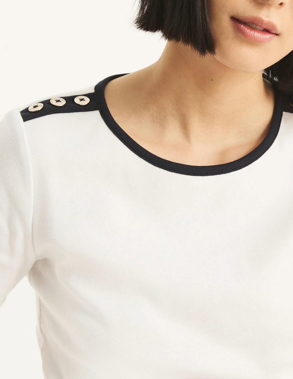 Playera manga corta cuello redondo mujer