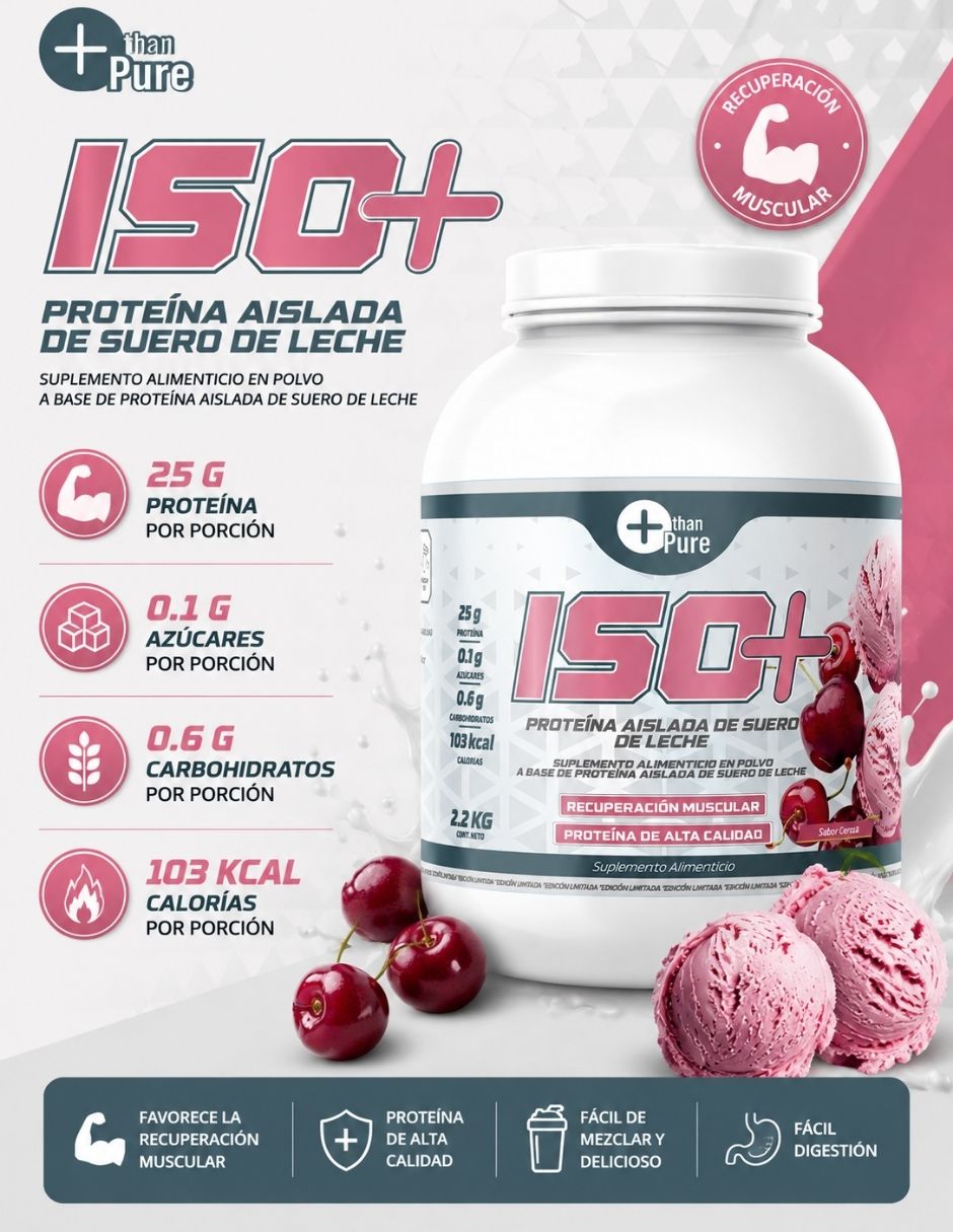 ISO+ Fit Nutrition con calcio sabor cereza de 2.2 kg