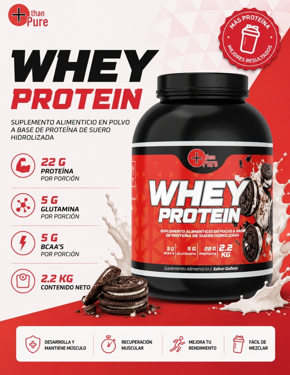 Proteina Whey sabor galleta de 2.2 kg 11