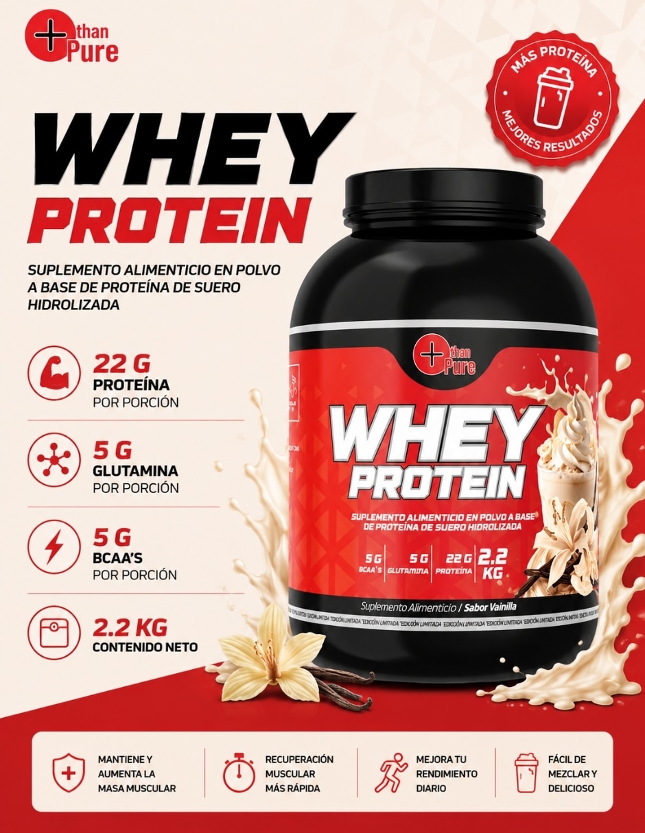 Proteina Whey Fit Nutrition sabor vainilla de 2.2 kg