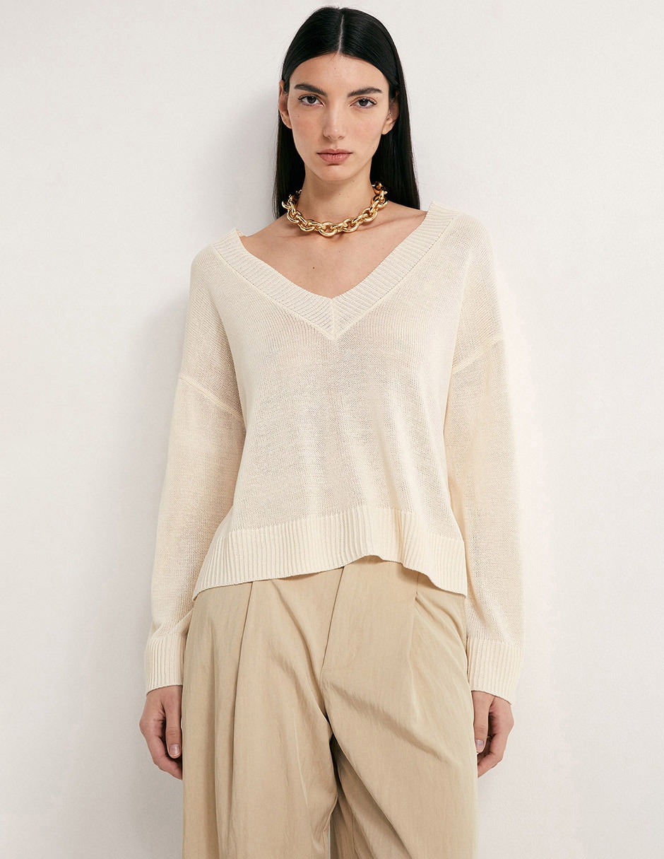 Suéter cuello V para mujer Suéter cuello V para mujer