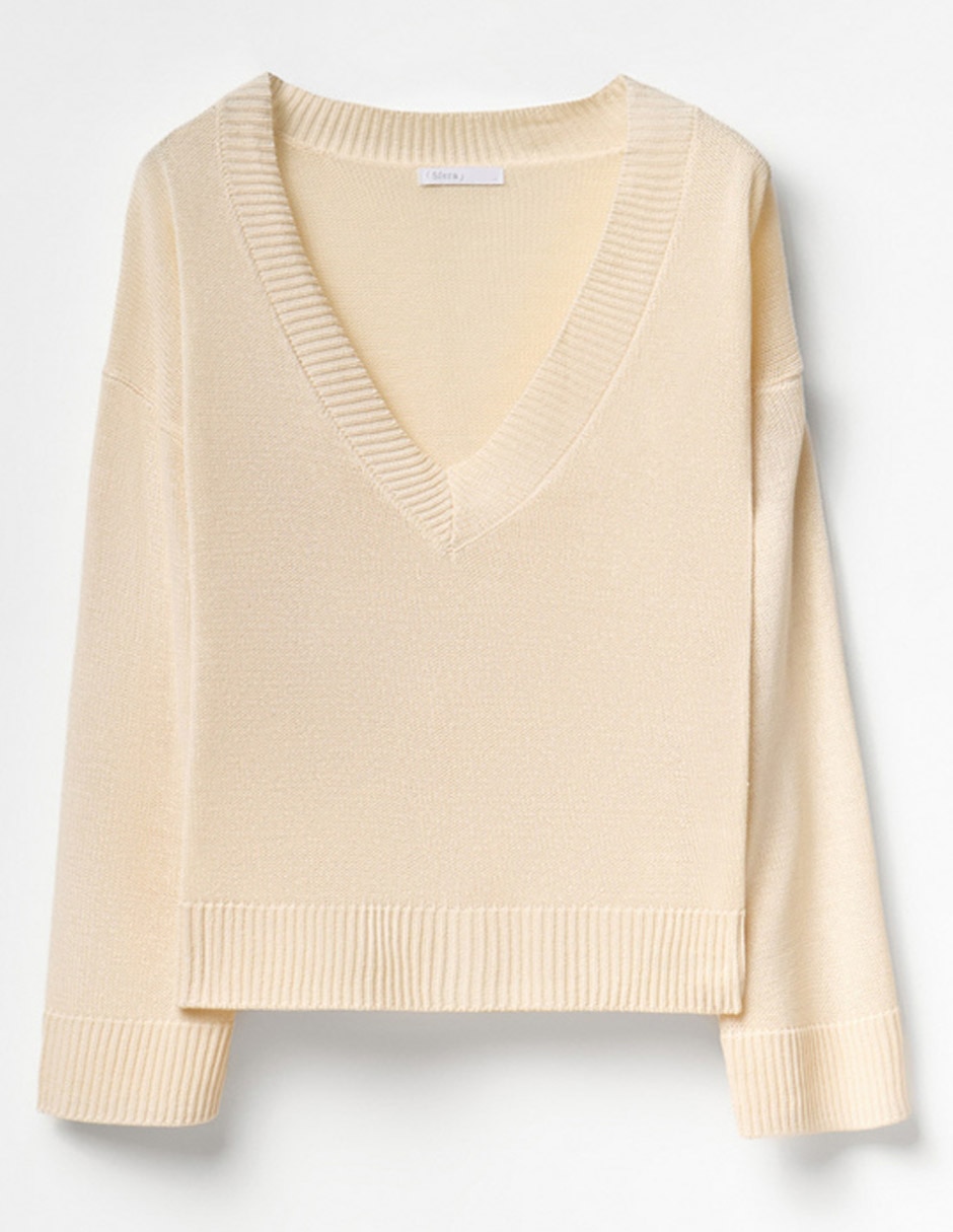 Suéter cuello V para mujer 2