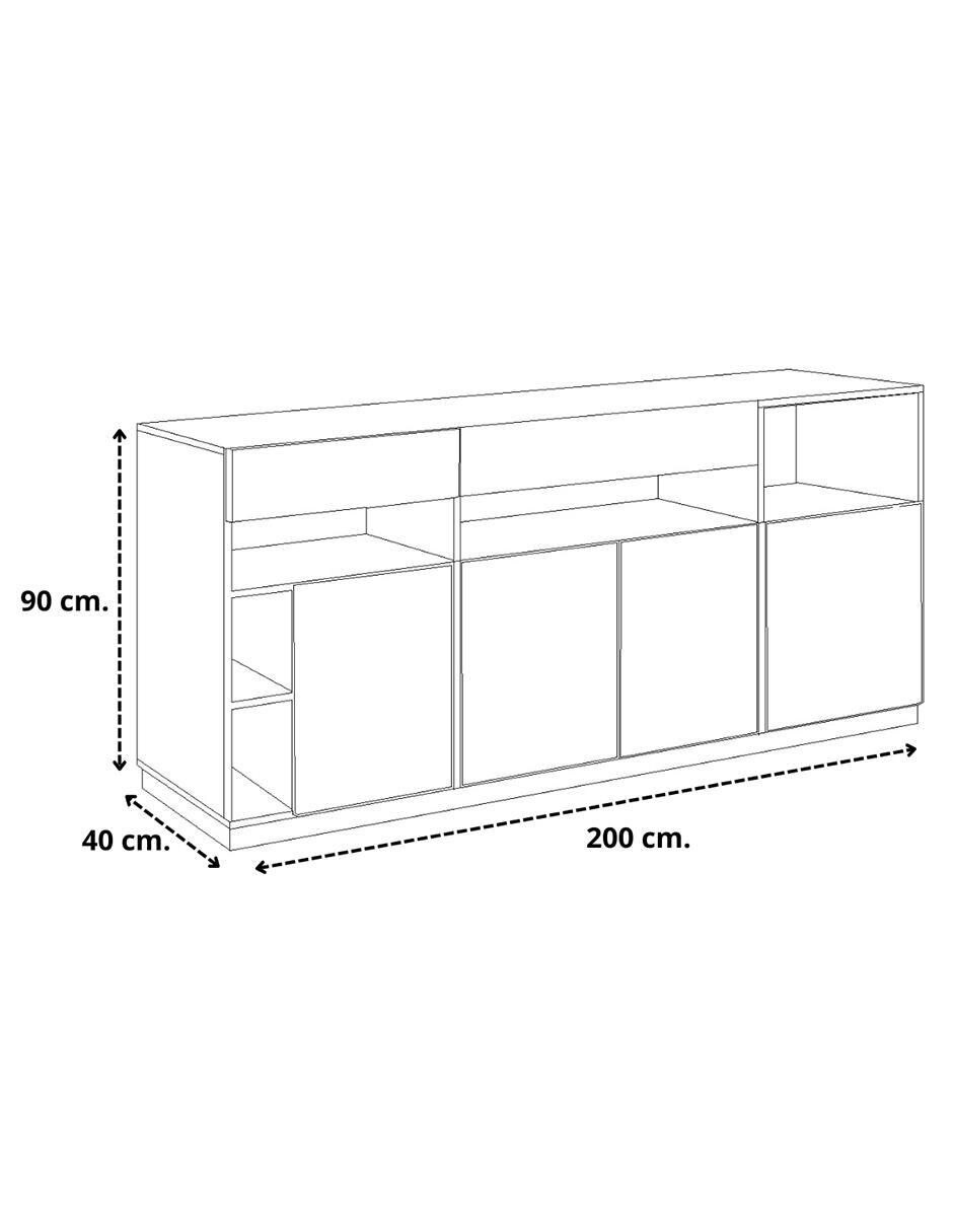 Mueble de TV armable Belo Horizonte de melamina 7