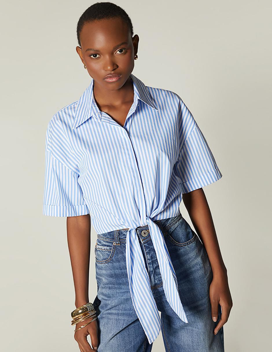 Top cuello camisero manga corta 1