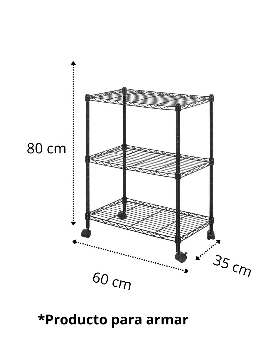 Carro de servicio áreas múltiples Cantia Enna aluminio