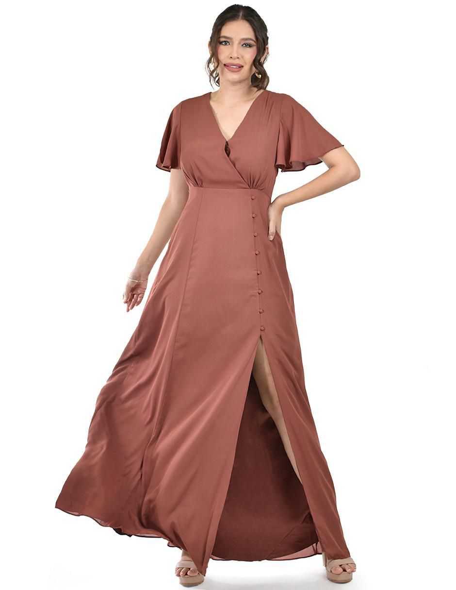Vestido maxi de fiesta escote V