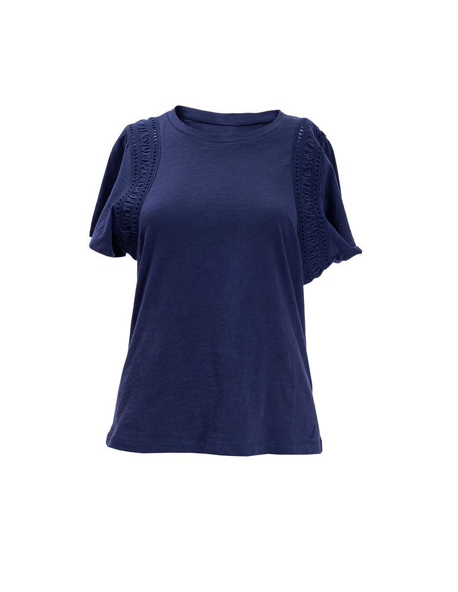 Playera manga corta Nautica Fall cuello redondo para mujer