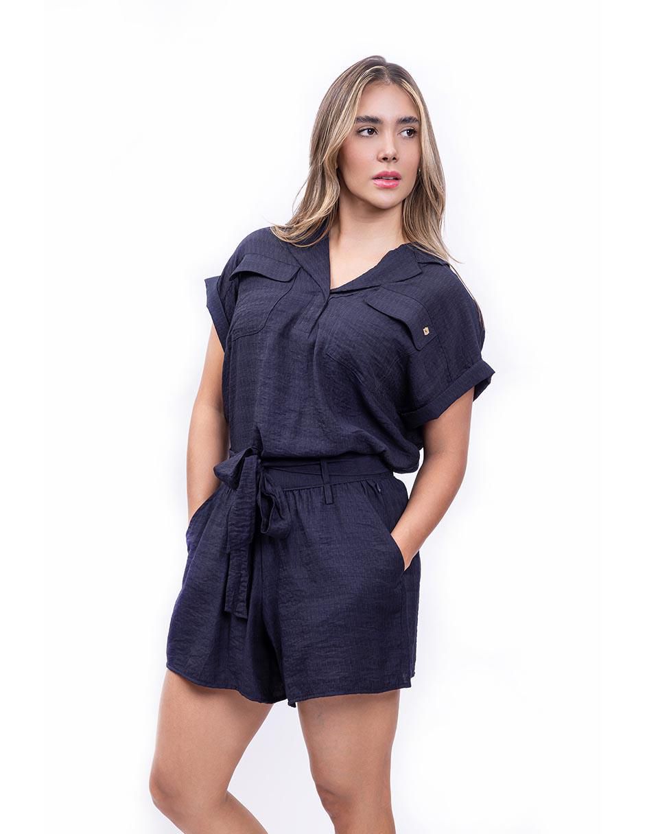 Blusa camisera Nautica manga corta para mujer