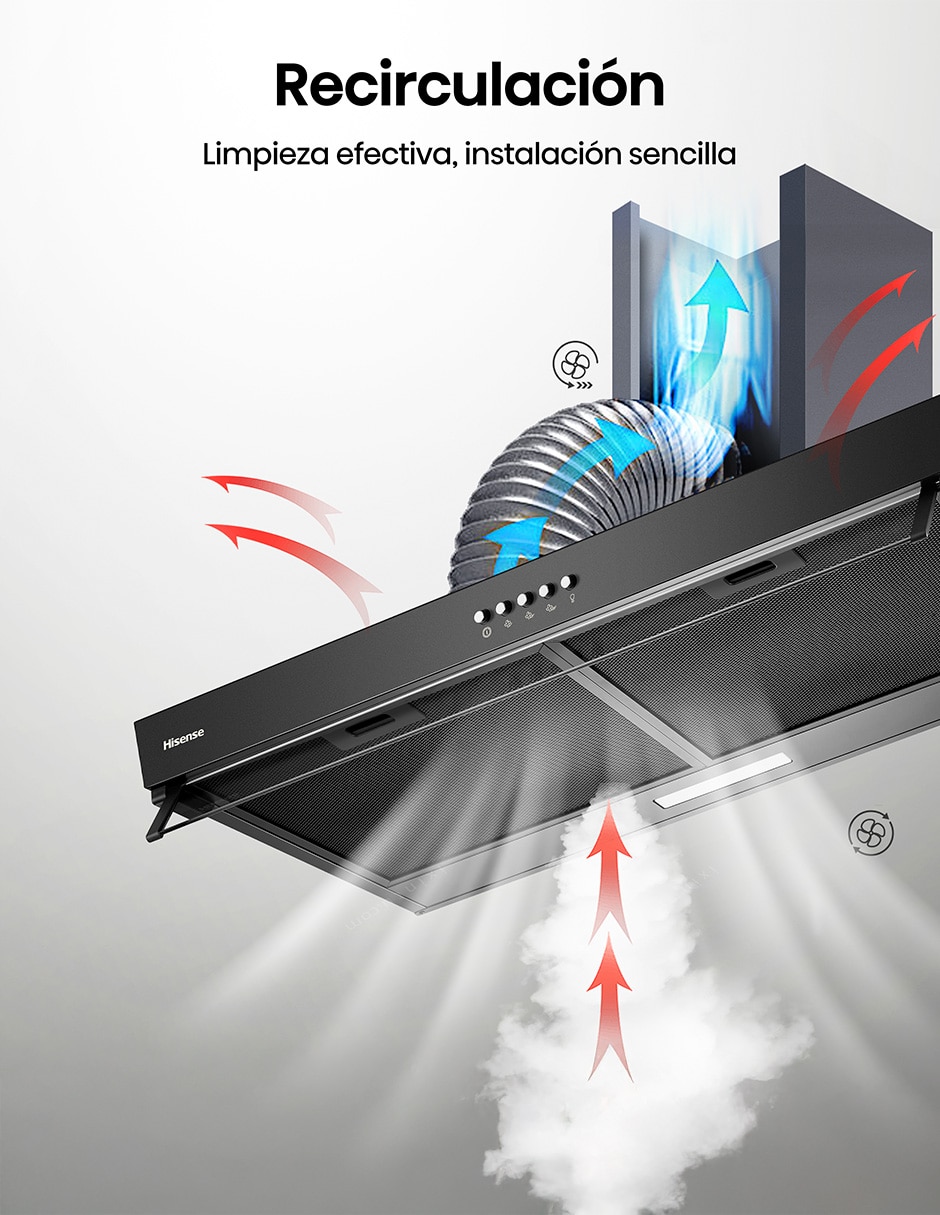 Campana de pared Hisense HUH701BS de aluminio