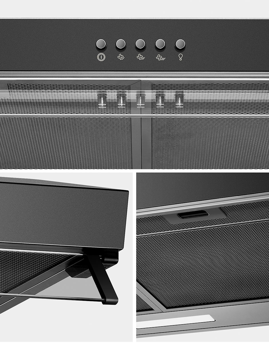 Campana de pared Hisense HUH701BS de aluminio