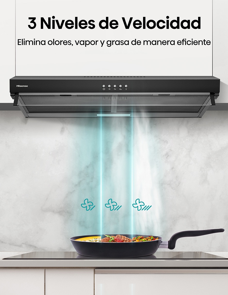 Campana de pared Hisense HUH701BS de aluminio