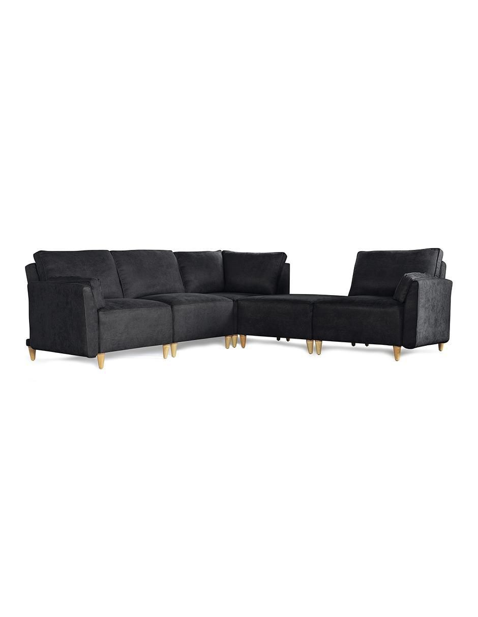 Sala modular morelli de 5 módulos memory foam reclinable a 3 posiciones 'de' chenille Sala modular morelli de 5 módulos memory foam reclinable a 3 posiciones 'de' chenille