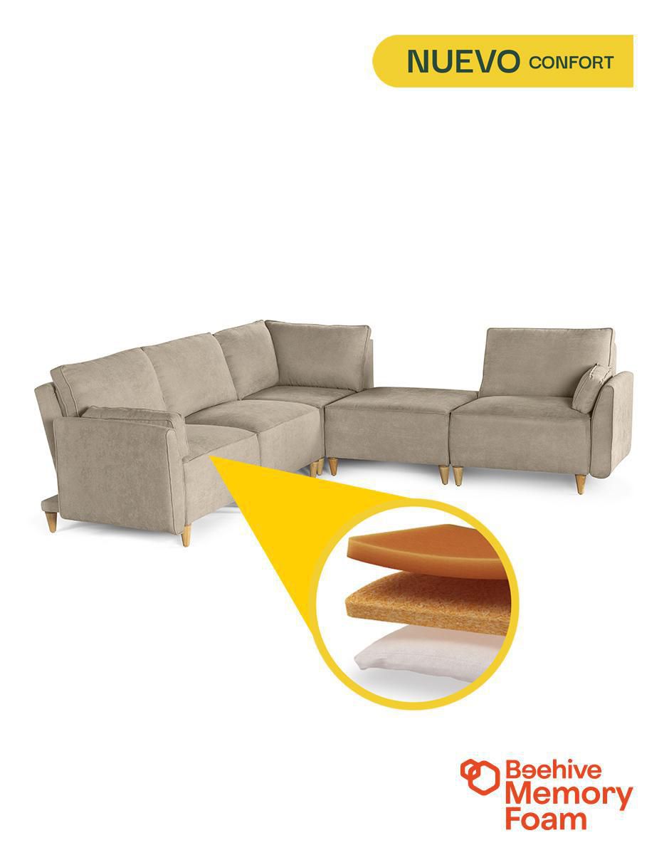 Sala modular morelli de 5 módulos memory foam reclinable a 3 posiciones "de" chenille 6
