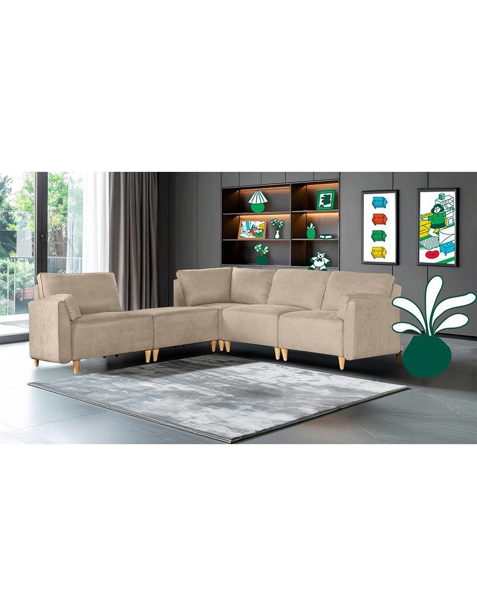 Sala modular morelli de 5 módulos memory foam reclinable a 3 posiciones "de" chenille 7