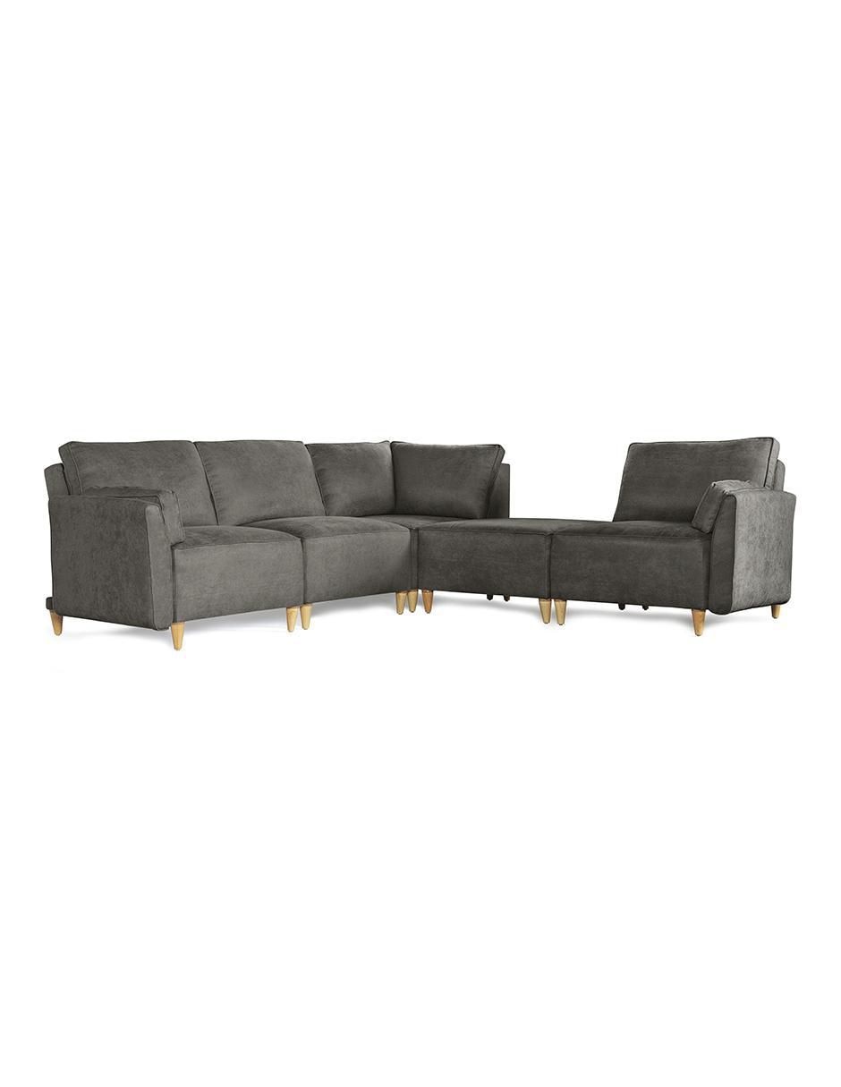Sala modular morelli de 5 módulos memory foam reclinable a 3 posiciones 'de' chenille Sala modular morelli de 5 módulos memory foam reclinable a 3 posiciones 'de' chenille