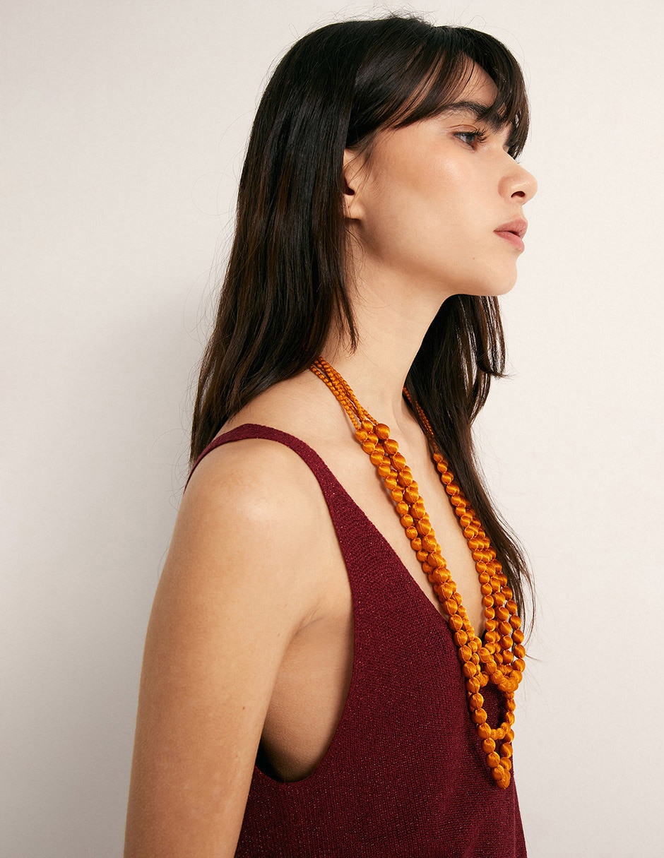 Top de punto metalizado para mujer 3