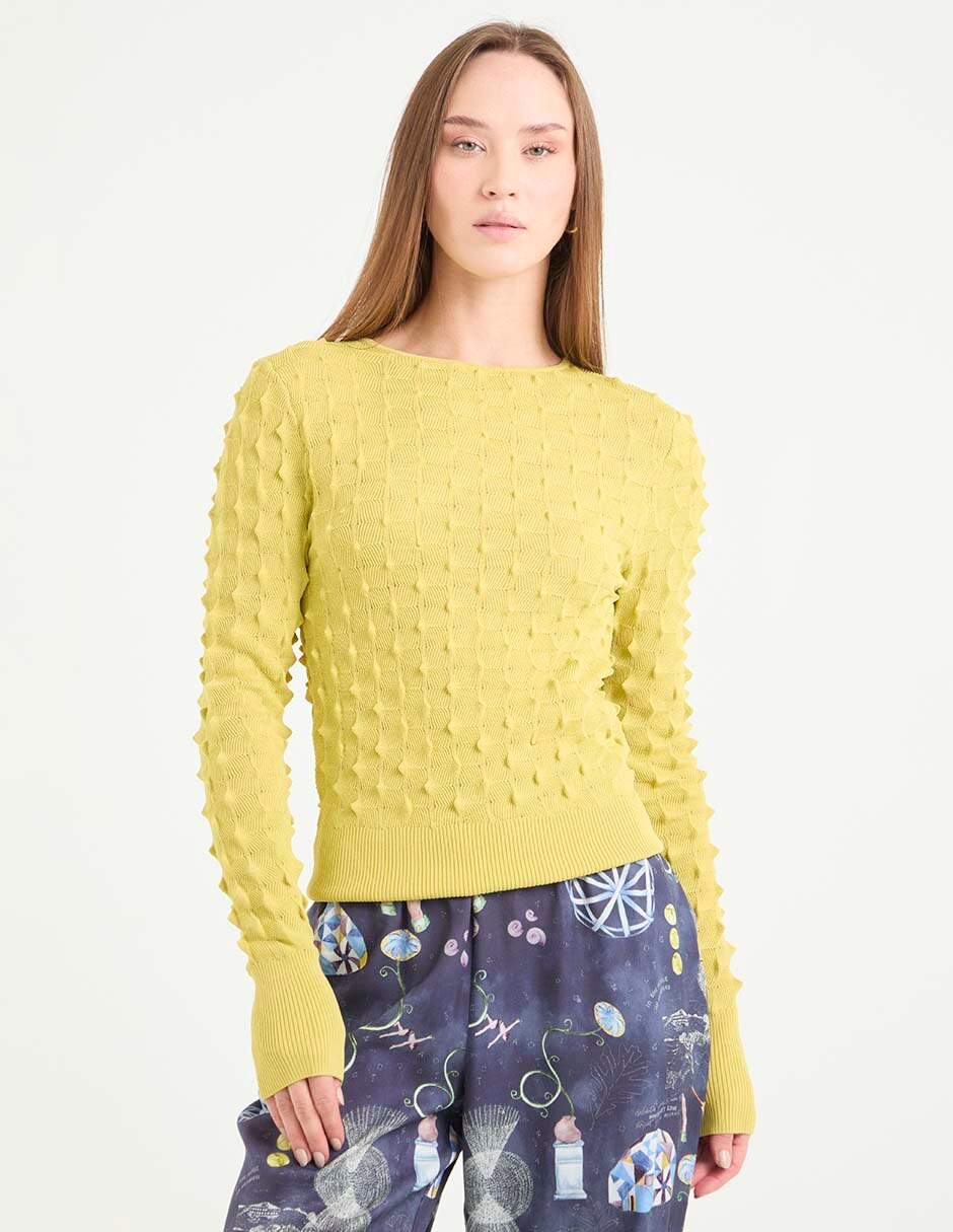 "suéter" "cuello" redondo "para mujer" 1