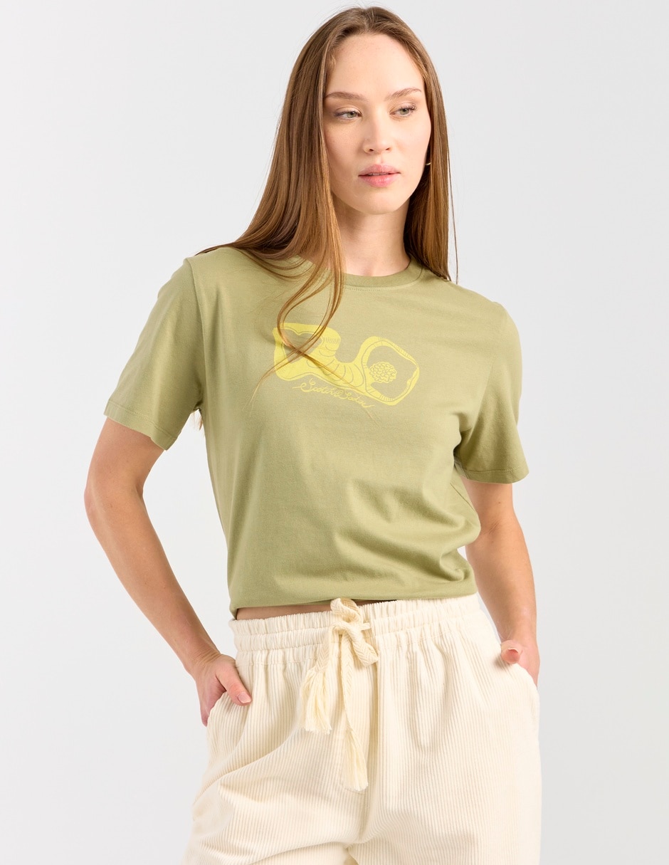 Playera manga corta cuello redondo para mujer Playera manga corta cuello redondo para mujer