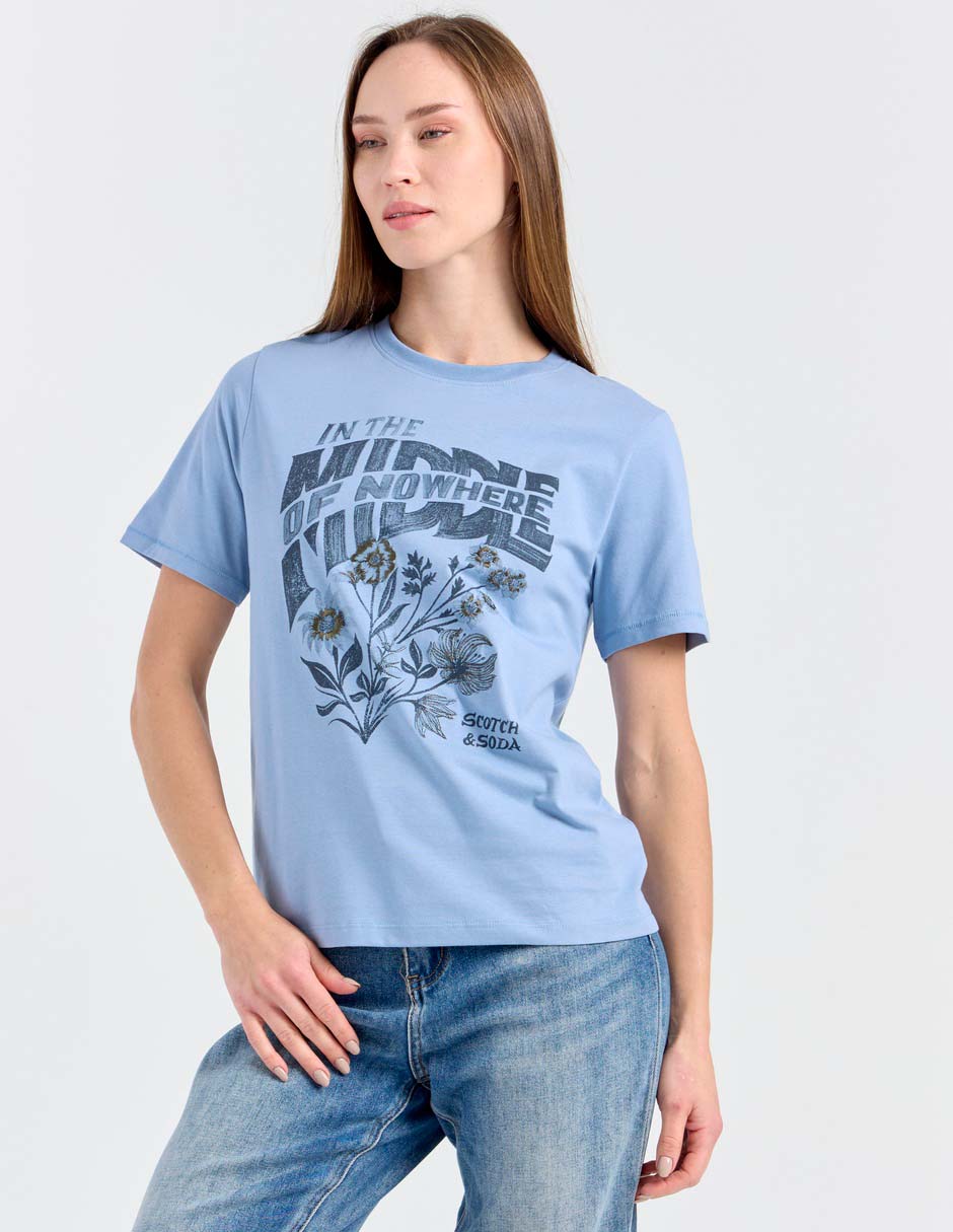 Playera manga corta Scotch & cuello redondo para mujer 1