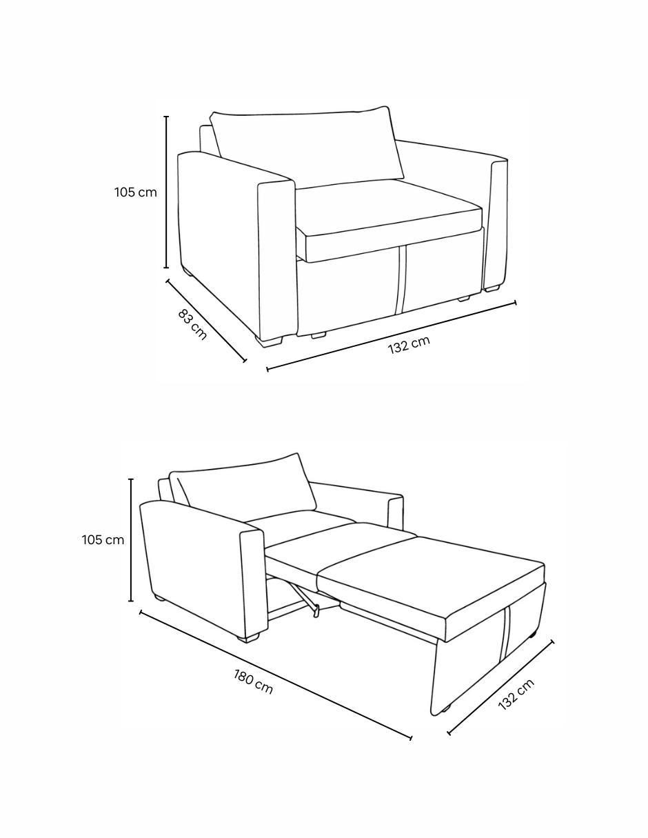 Sofá cama Oversize Newport de poliéster 8