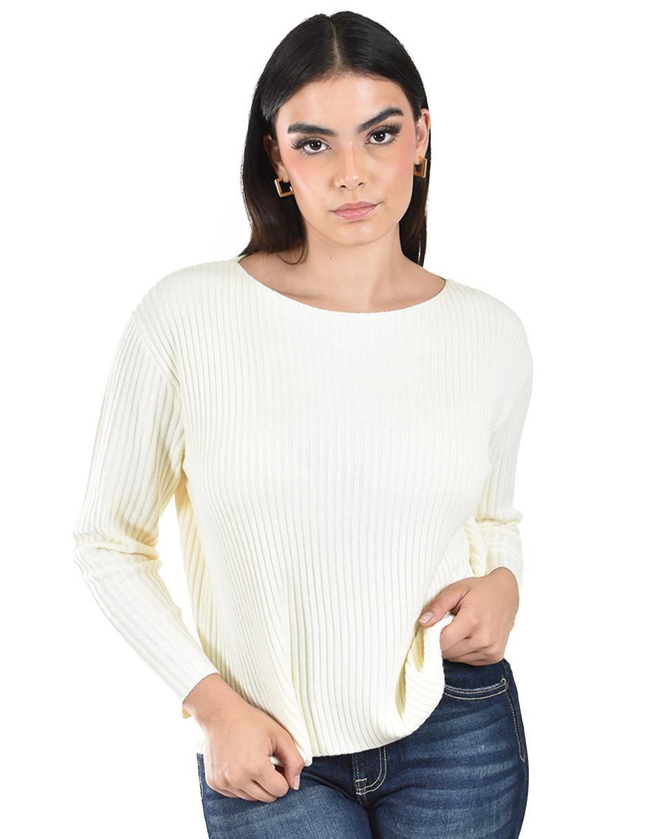 Suéter cuello ojal para mujer