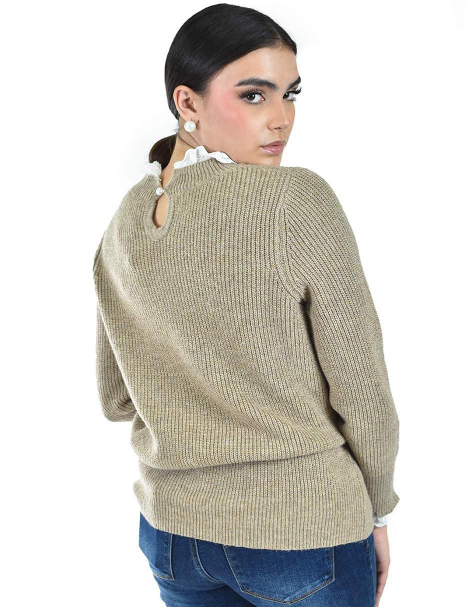 Suéter cuello redondo para mujer 4