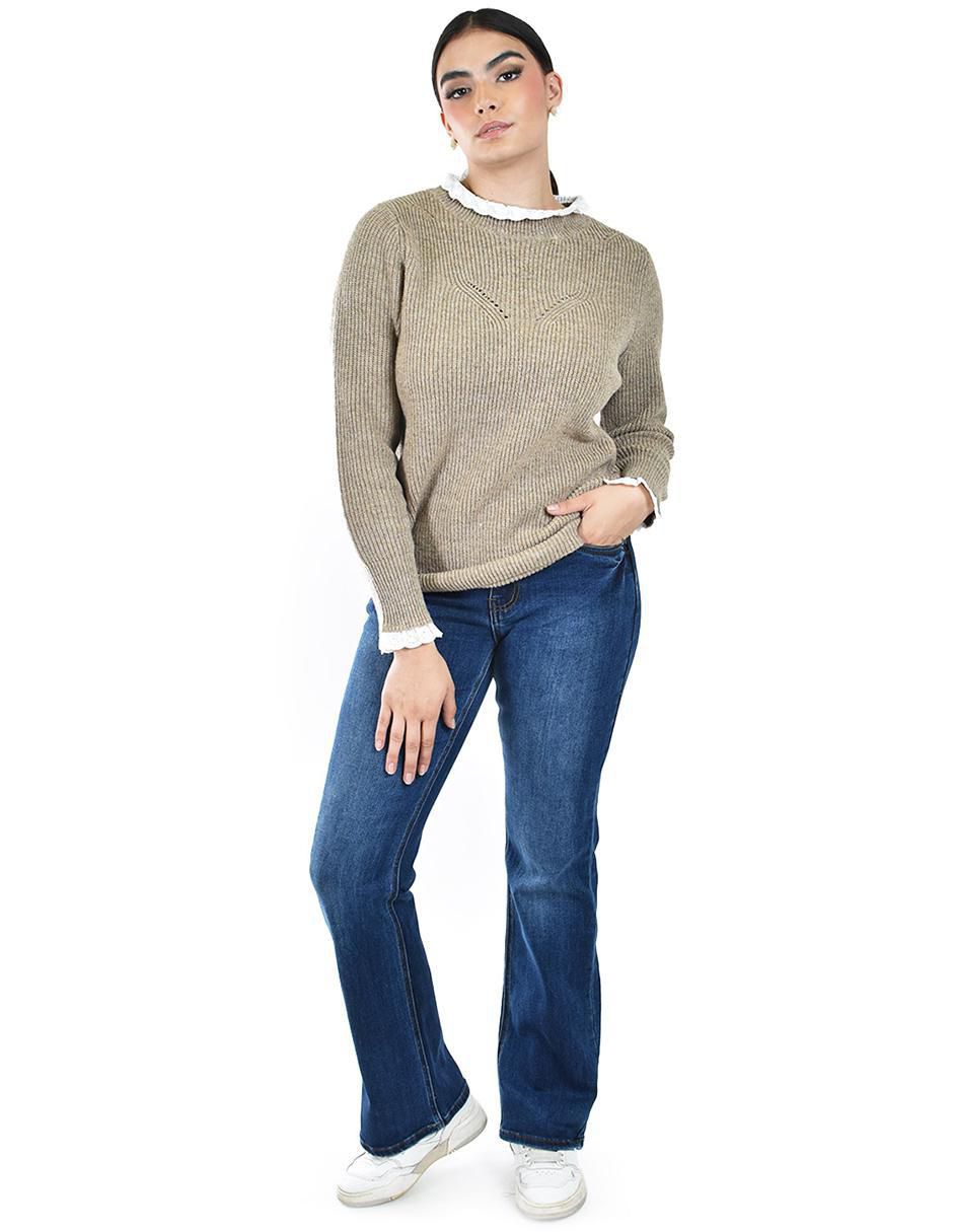 Suéter cuello redondo para mujer 2