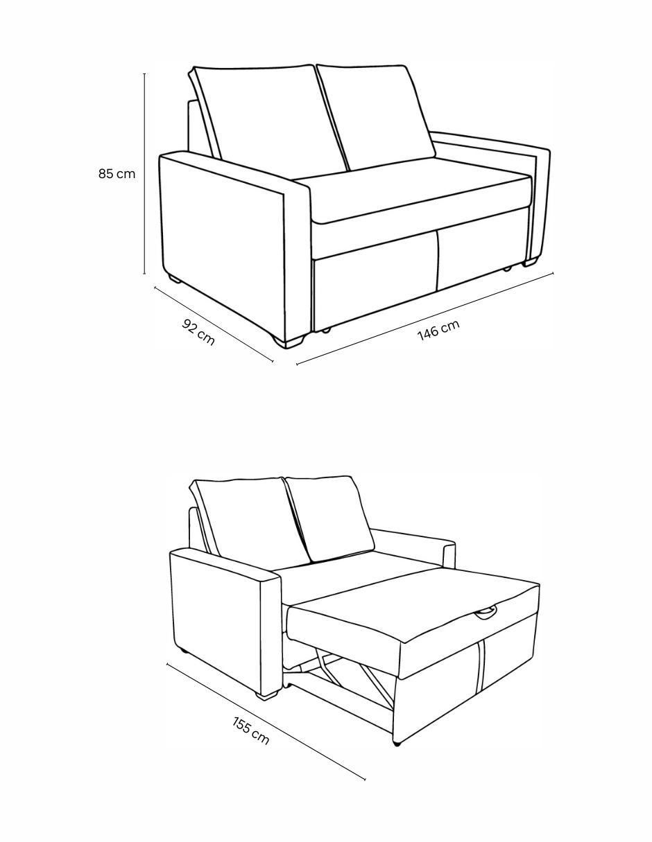 Futón/Sofá cama de Poliéster 9