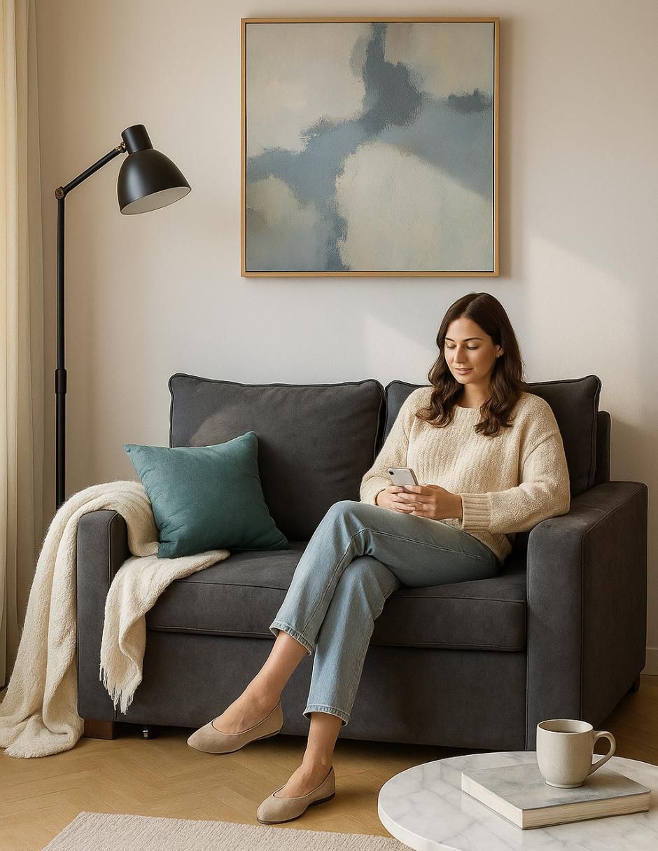SOFÁ CAMA POLIÉSTER, GRIS OXFORD 7