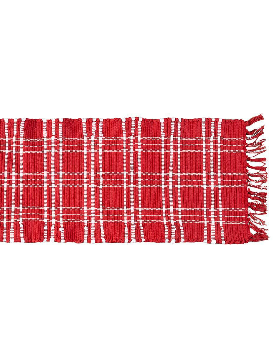 Camino de mesa Cuadros Rojos Navidad