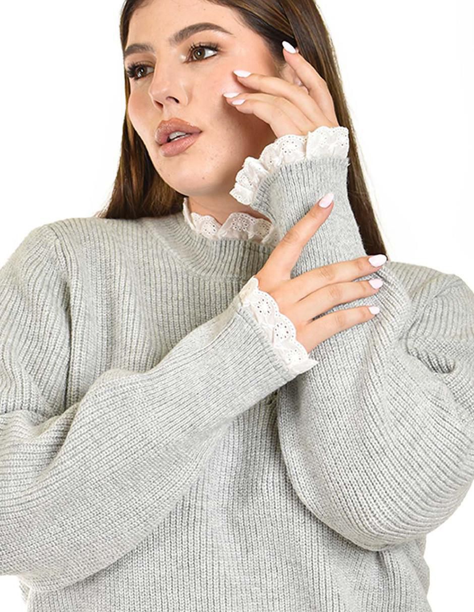 Suéter cuello redondo para mujer