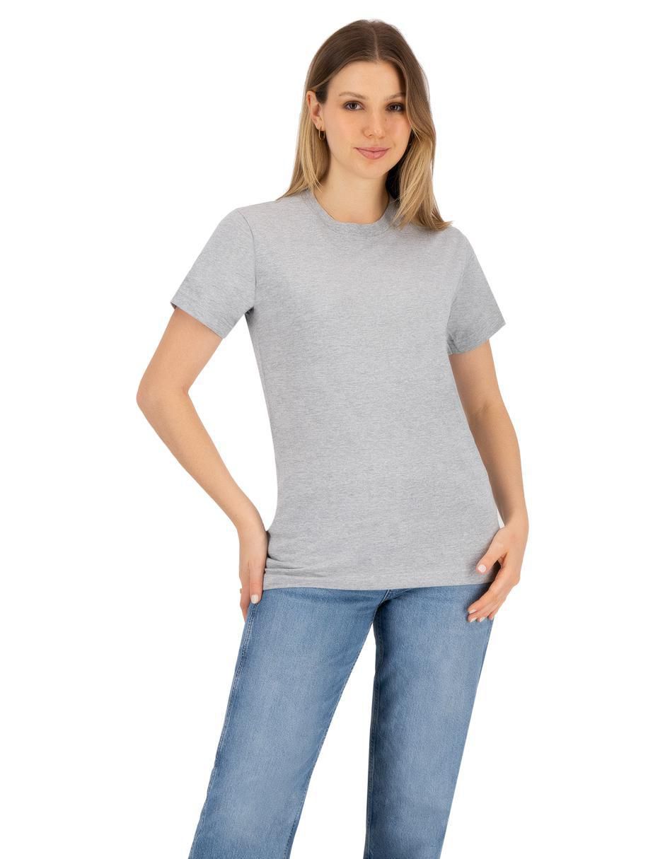 Playera manga corta Indicum Denim cuello redondo para mujer
