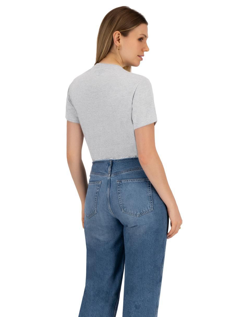 Playera manga corta cuello redondo para mujer