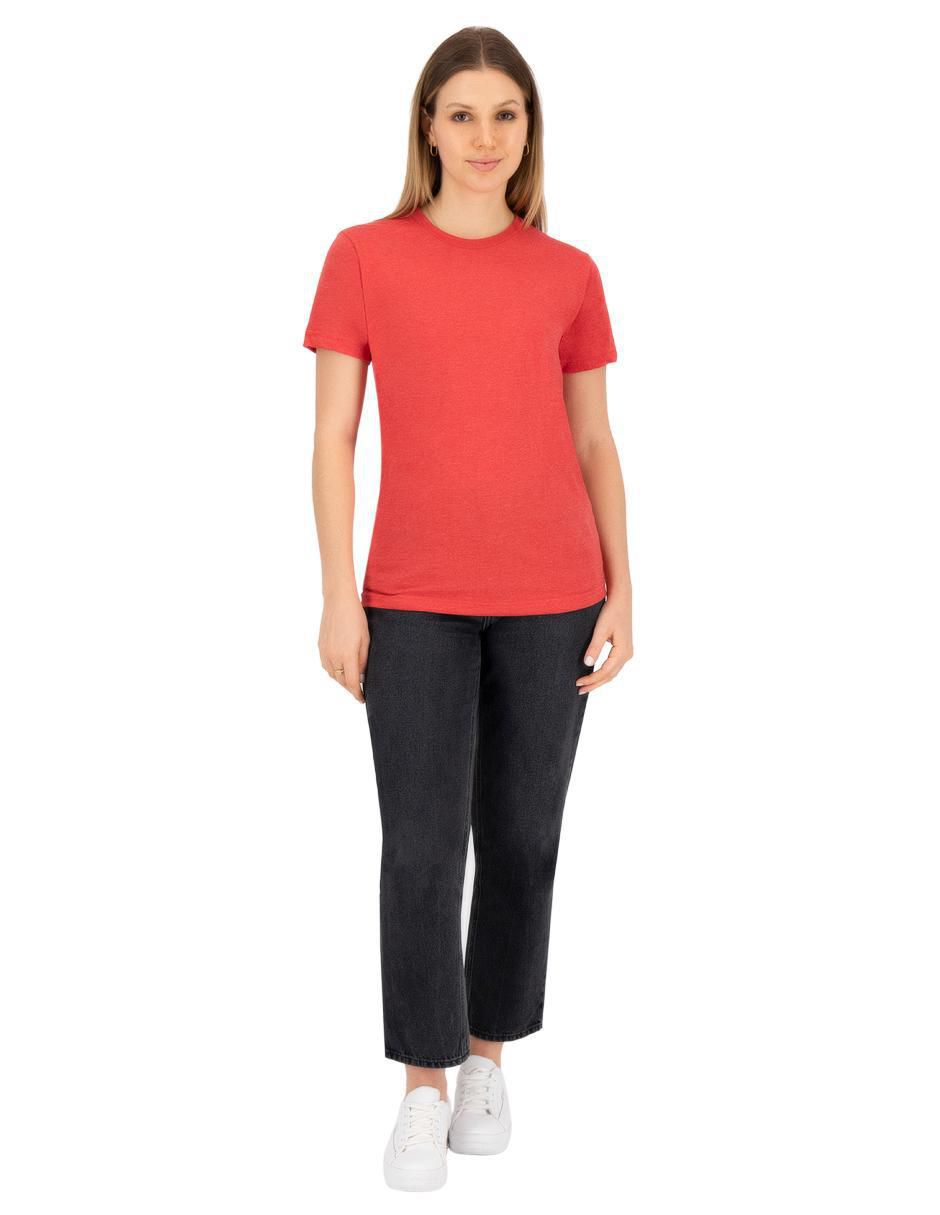 Playera manga corta Indicum Denim cuello redondo para mujer
