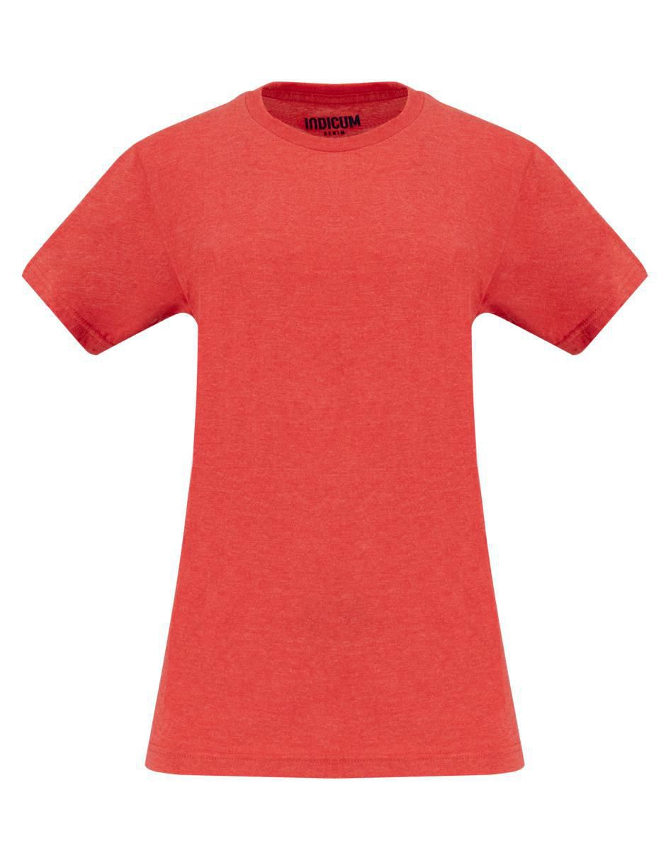 Playera manga corta Indicum Denim cuello redondo para mujer