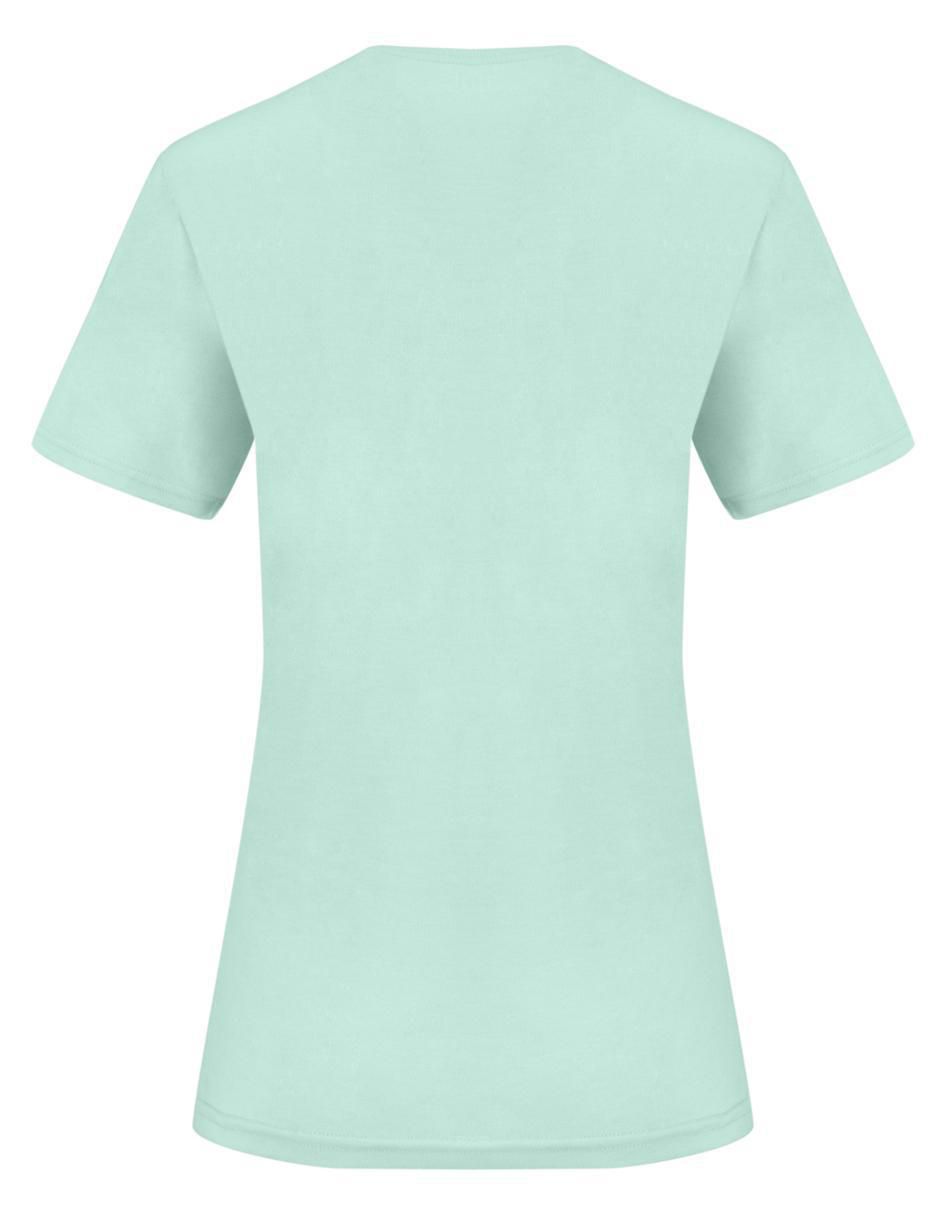 Playera manga corta Indicum Denim cuello redondo para mujer