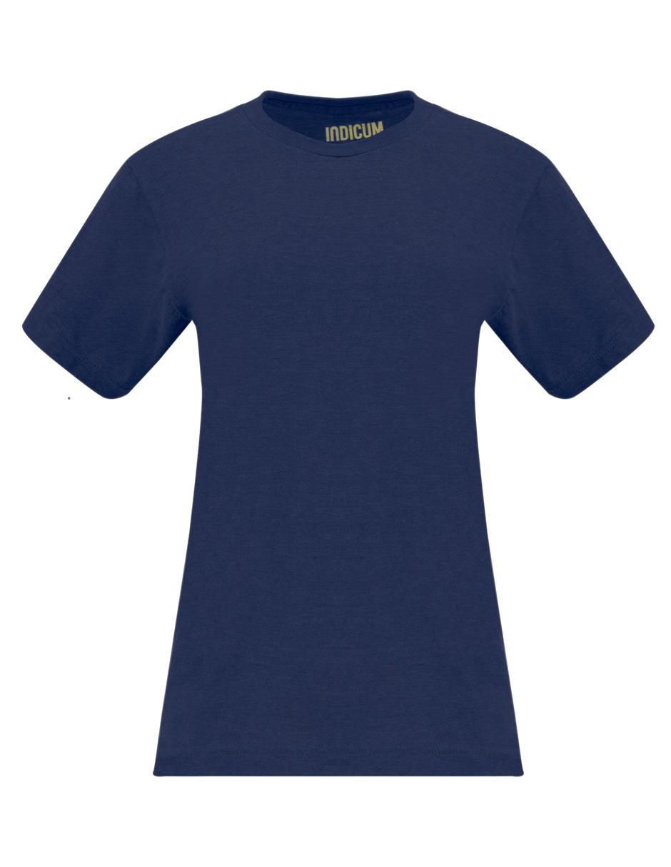 Playera manga corta Indicum Denim cuello redondo para mujer