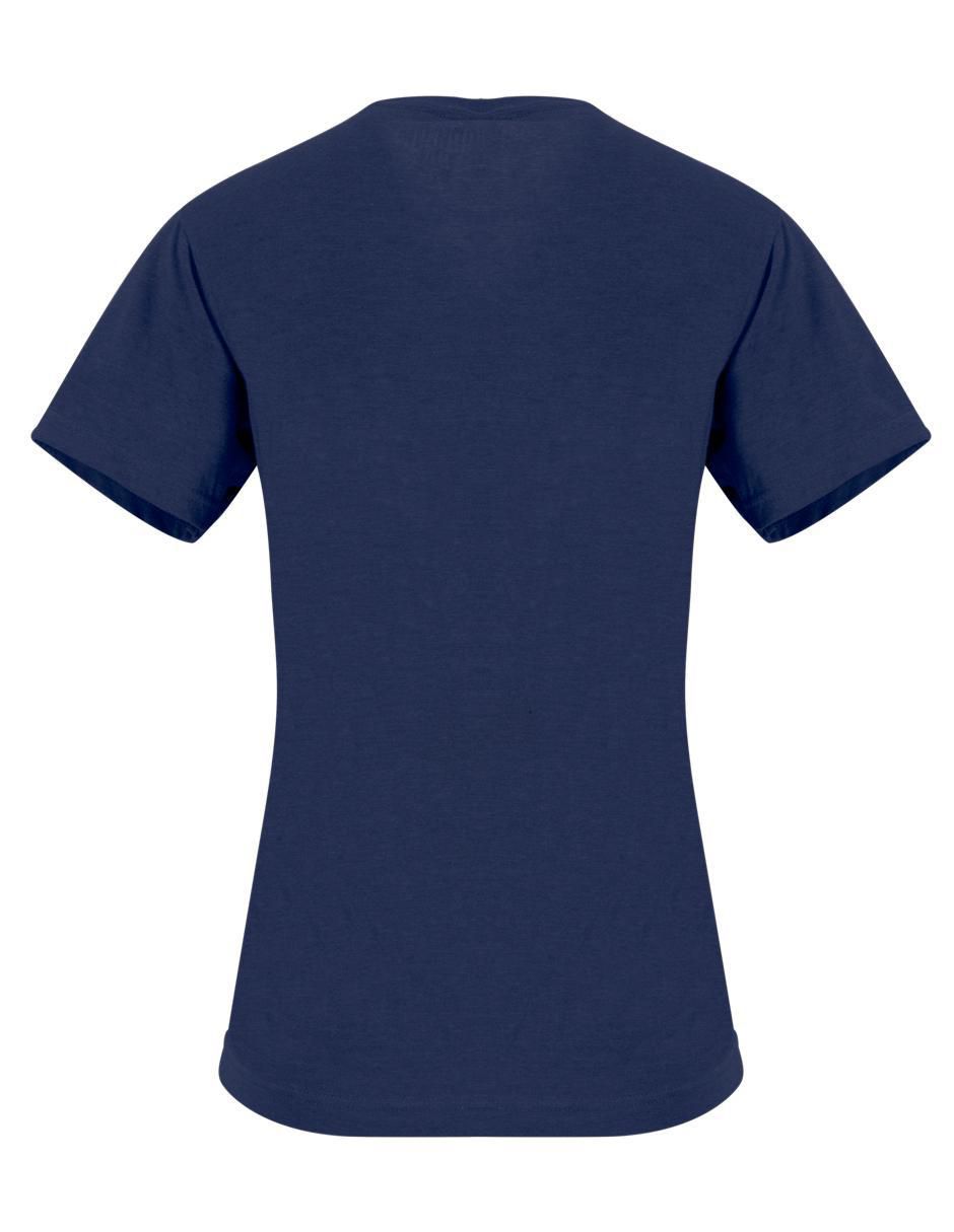 Playera manga corta Indicum Denim cuello redondo para mujer
