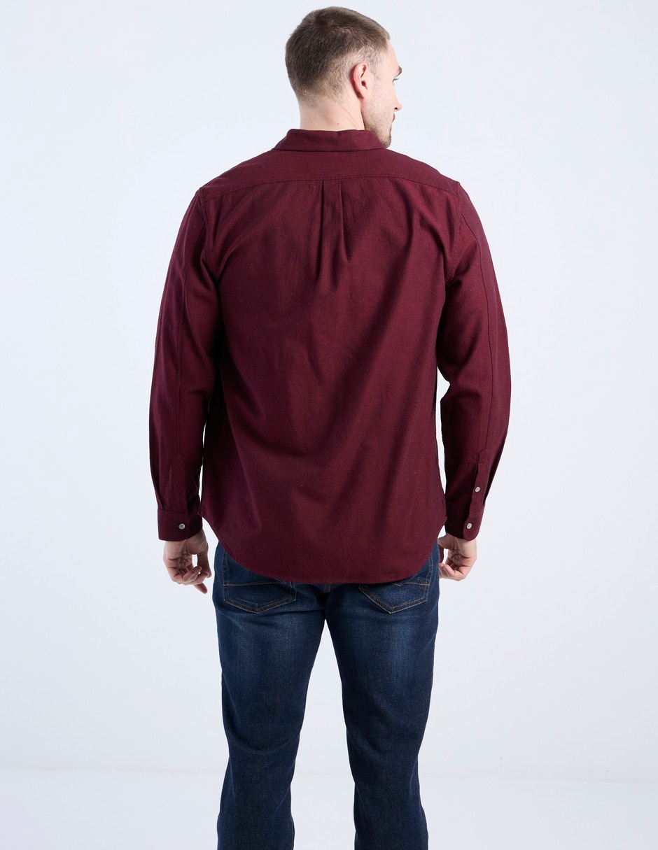 Camisa casual de algodón manga larga para hombre