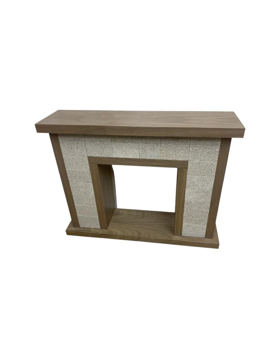 Chimenea decorativa de chapa madera 1