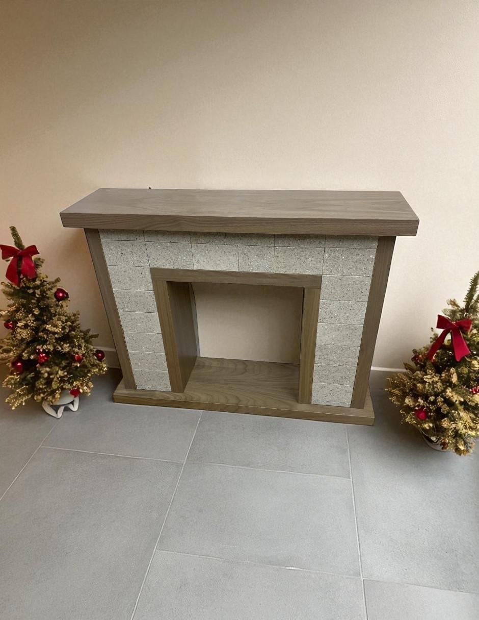 Chimenea decorativa de chapa madera 2
