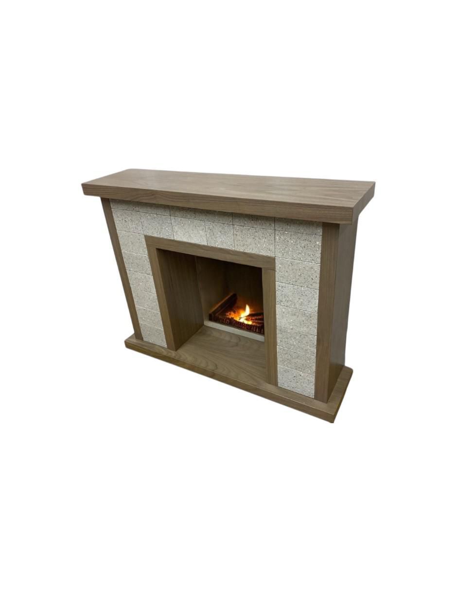 Chimenea decorativa de chapa madera