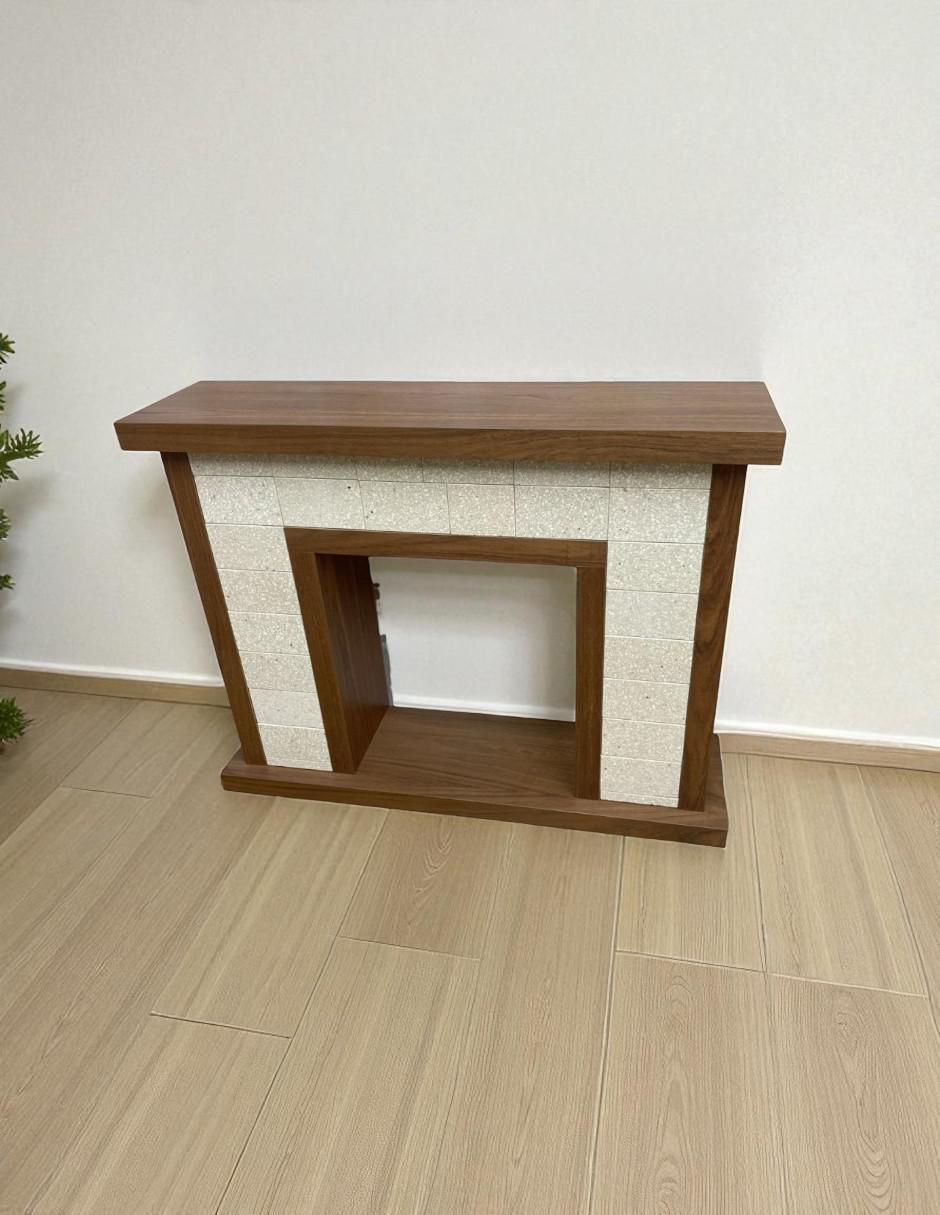 Chimenea decorativa de chapa madera