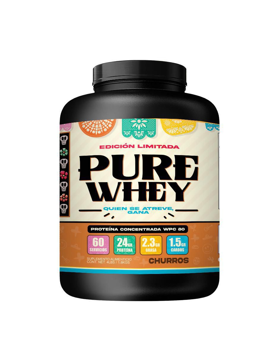 Bote de proteína con proteína de suero de leche sabor cinnamon churro de 1.8 kg Bote de proteína con proteína de suero de leche sabor cinnamon churro de 1.8 kg